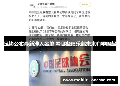 足协公布最新准入名单 看哪些俱乐部未来有望崛起